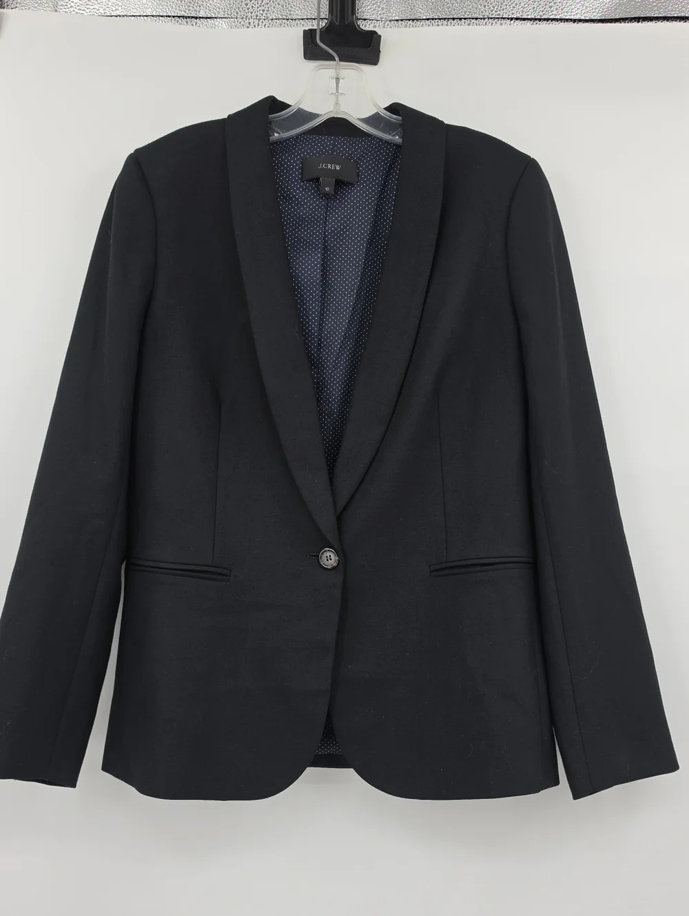 J. Crew Black Single-Button Shawl Collar Blazer Size 10
